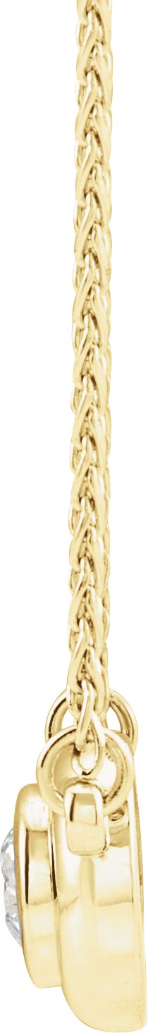 Alternative view of 1/4 Ct Natural Diamond Bezel-Set Necklace – 14K Yellow Gold