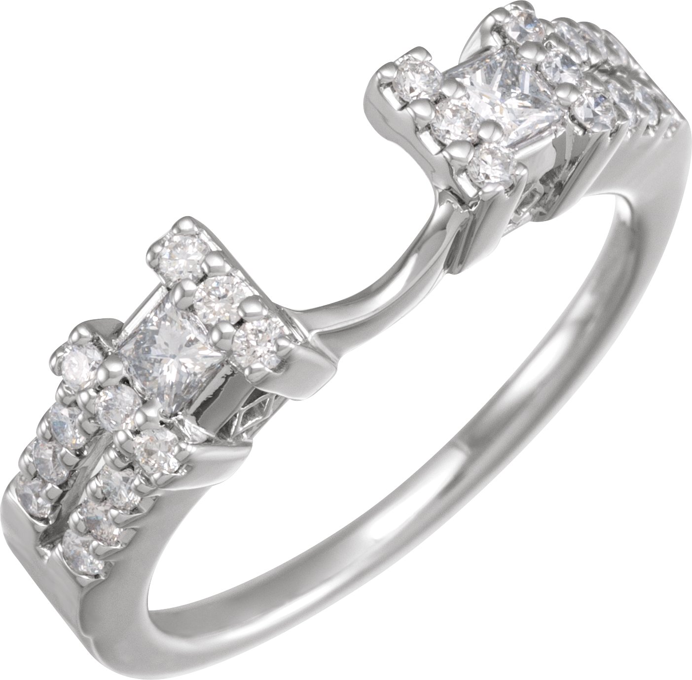 1/2 CTW Natural Diamond Ring Guard – 14K White Gold