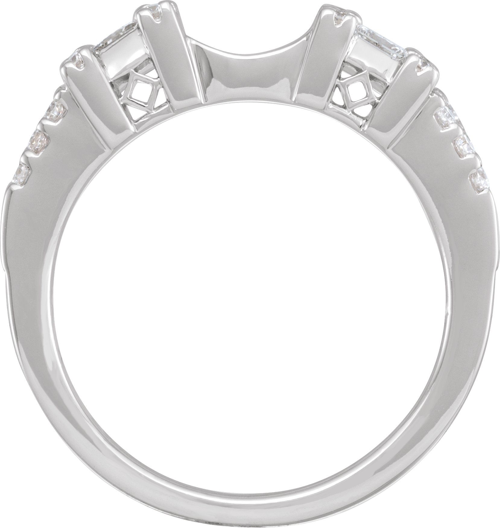 Alternative view of 1/2 CTW Natural Diamond Ring Guard – 14K White Gold