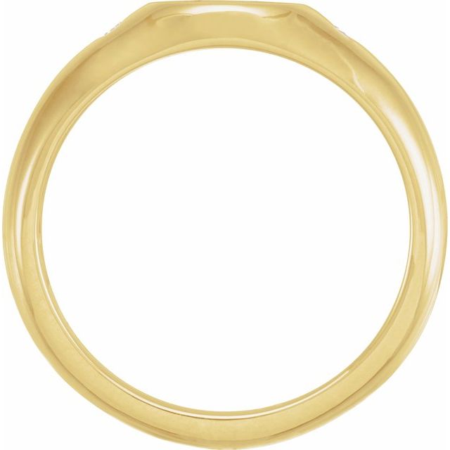 14K Yellow  .06 CTW Natural Diamond 8.6 mm Round Signet Ring