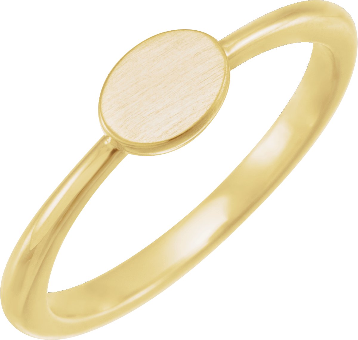 14K Yellow 6.75x5 mm Oval Engravable Ring Ref 18365101