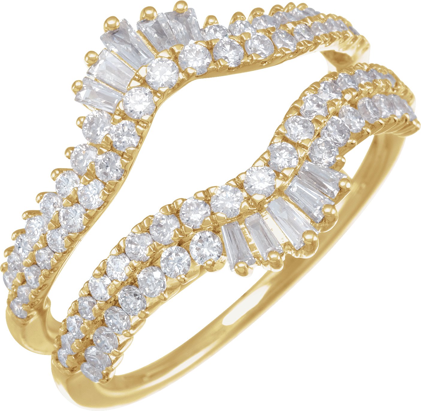 1 CTW Natural Diamond Ring Guard – 14K Yellow Gold