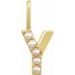 14K Yellow Cultured White Freshwater Pearl Initial Y Charm/Pendant