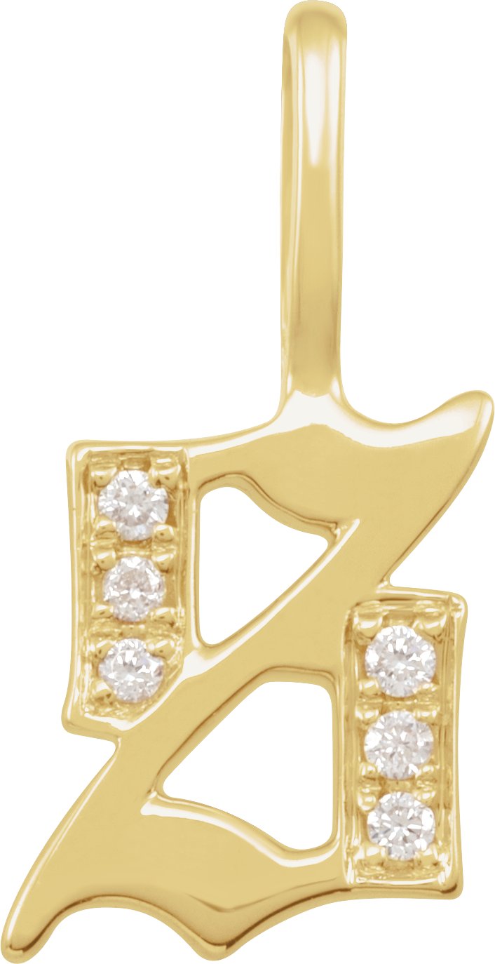 Diamond Gothic Initial Charm