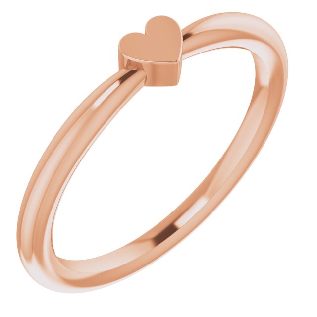 14K Rose 1-Heart Family Engravable Ring