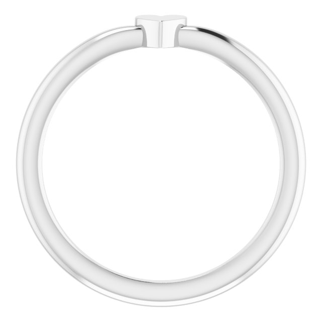 14K White 1-Heart Family Engravable Ring