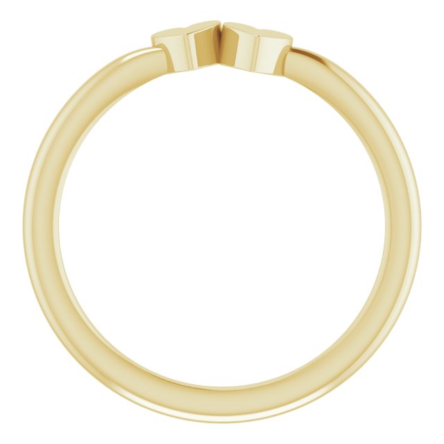 14K Yellow 2-Heart Family Engravable Ring