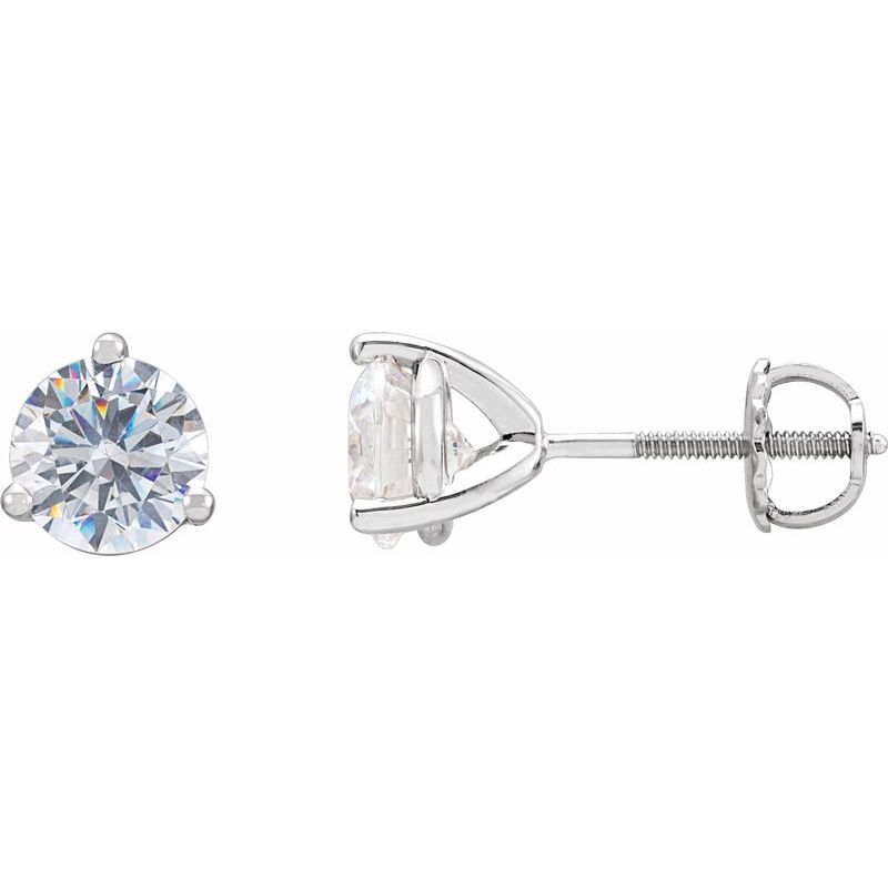 Round 3-Prong Stud Earrings