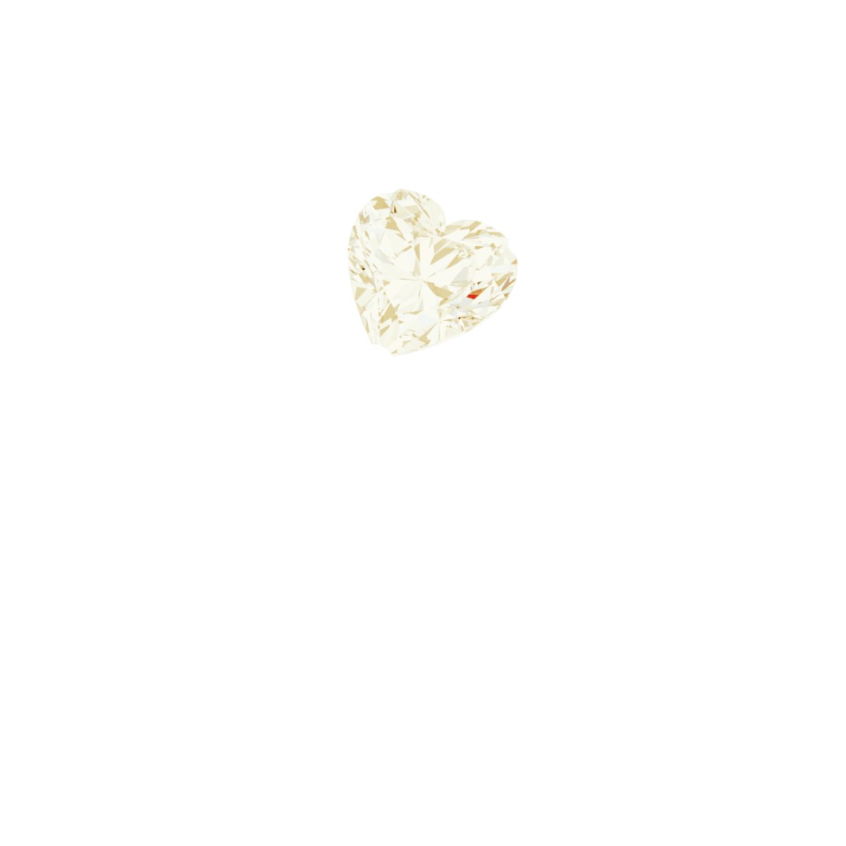 14K Yellow Natural White Sapphire Heart Solitaire Ring