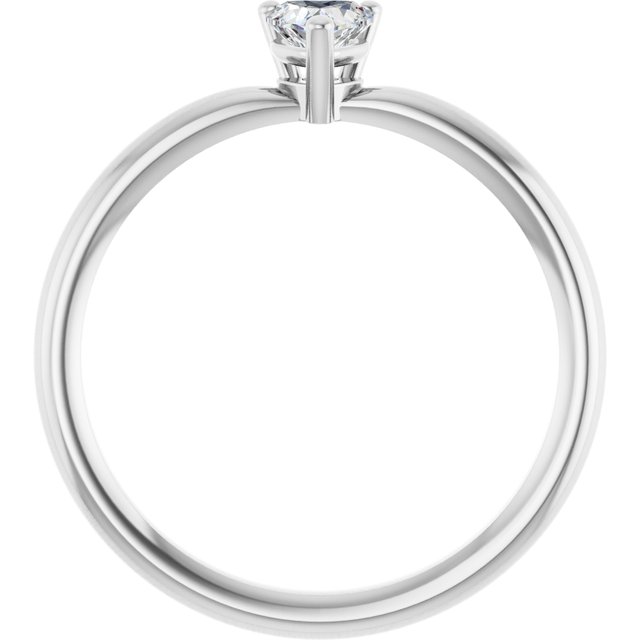 Sterling Silver Natural White Sapphire Heart Solitaire Ring