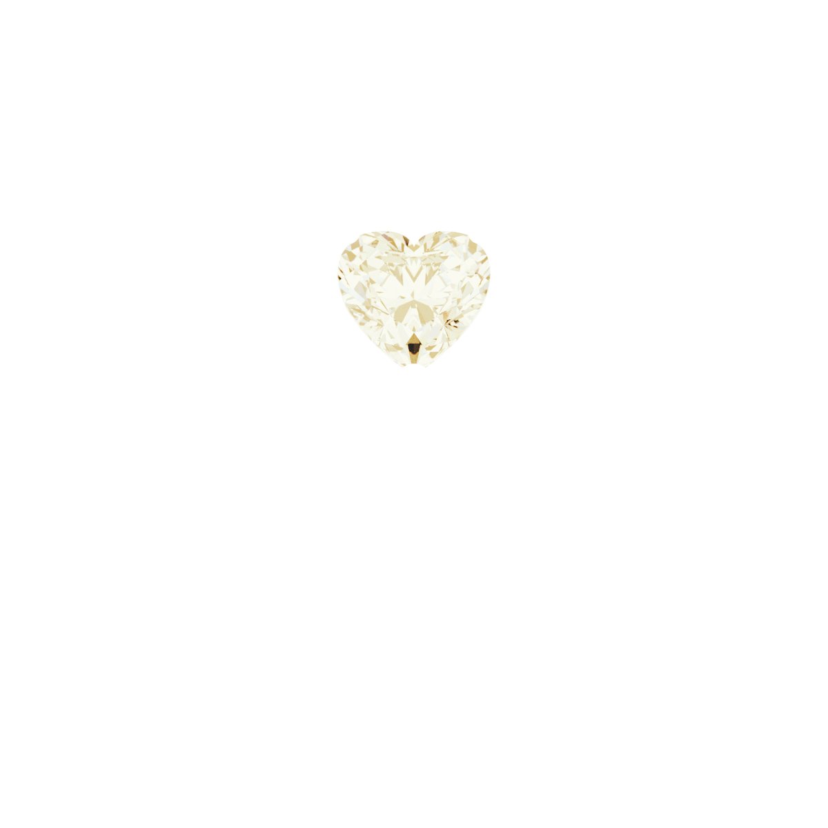 14K Yellow Natural White Sapphire Heart Solitaire Ring