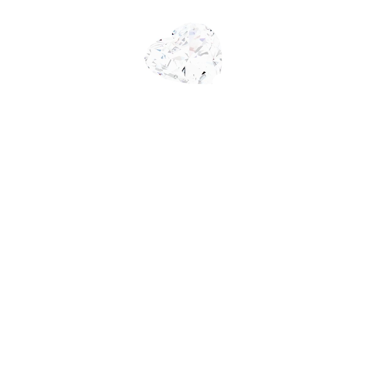 14K White Natural White Sapphire Heart Solitaire Ring