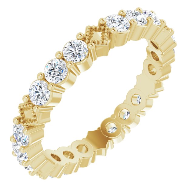 14K Yellow 1 1/4 CTW Natural Diamond Stackable Eternity Band Size 6