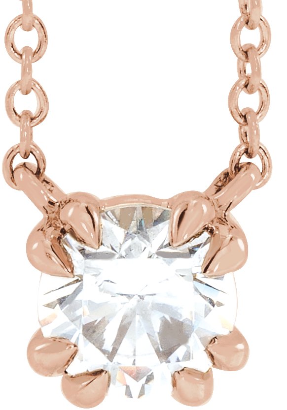 Double Claw-Prong Solitaire Necklace