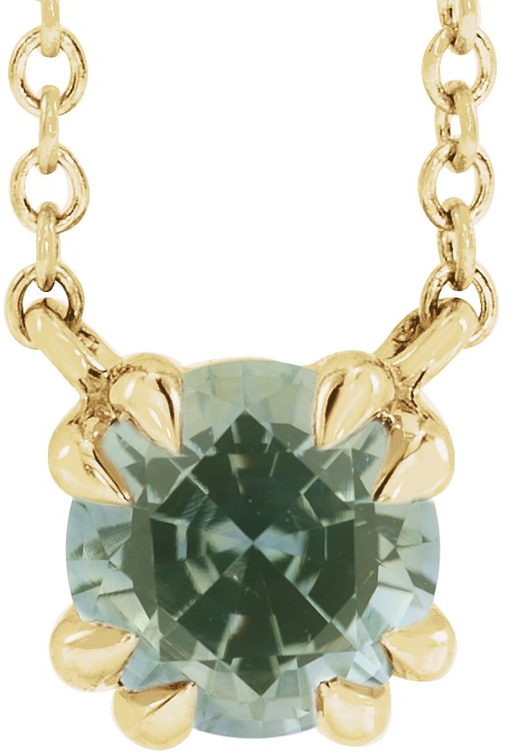 Double Claw-Prong Solitaire Necklace