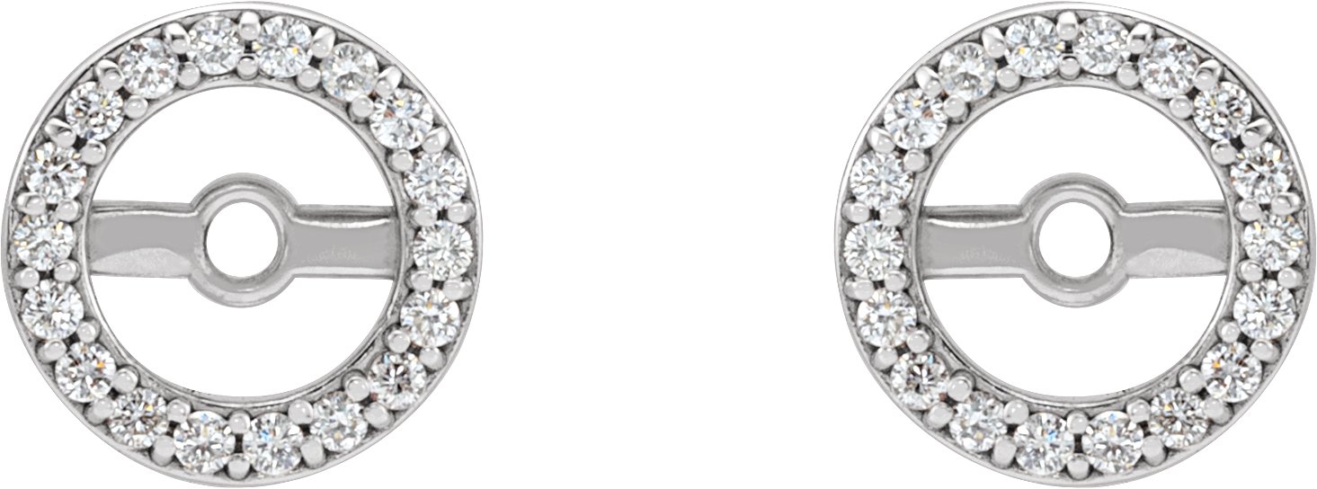 14K White .08 CTW Diamond Earring Jackets with 4.6 mm ID