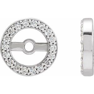 14K White .08 CTW Natural Diamond Earring Jackets with 4.6 mm ID