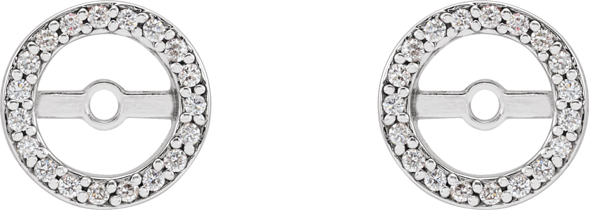 14K White 1/8 CTW Diamond Earring Jackets with 5.3 mm ID