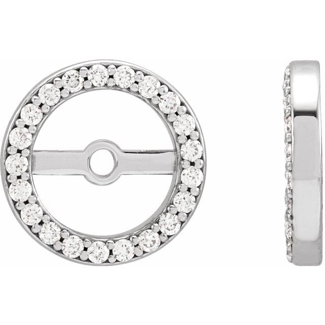 Platinum 1/10 CTW Natural Diamond Earring Jackets with 6.1 mm ID