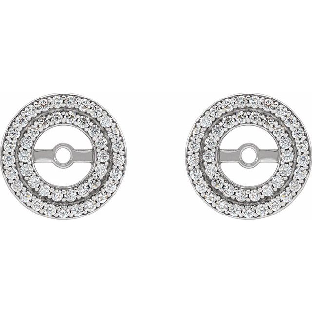 14K White 1/4 CTW Diamond Earring Jackets