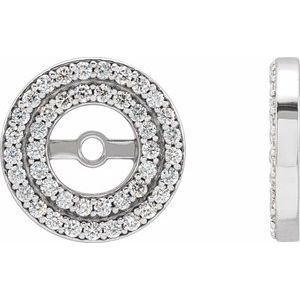 14K White 1/4 CTW Diamond Earring Jackets