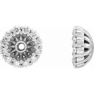 14K White 1/8 CTW Diamond Earring Jackets with 3.6 mm ID