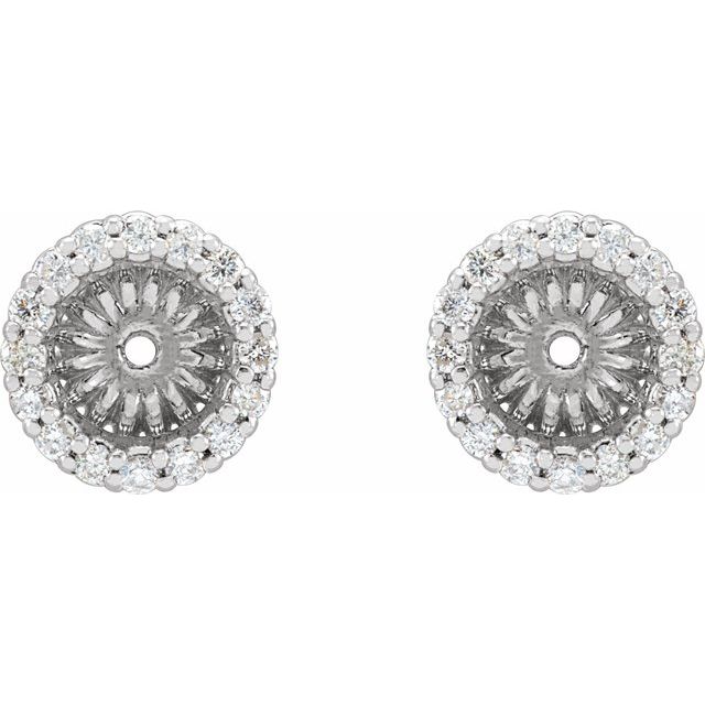 14K White 1/6 CTW Diamond Earring Jackets with 4.6 mm ID