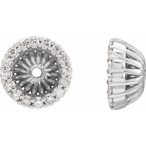 Platinum 1/6 CTW Diamond Earring Jackets with 5.1 mm ID