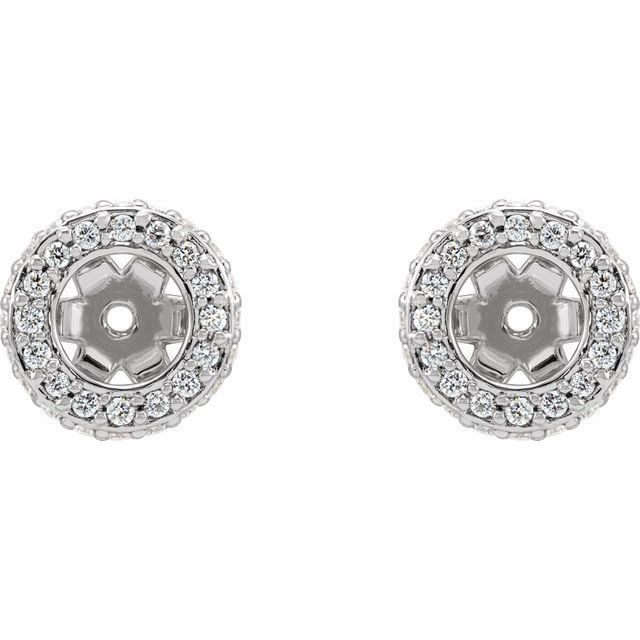 14K White 1/5 CTW Diamond Earrings Jackets with 4.5 mm ID