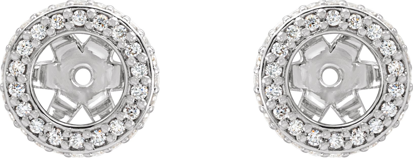 14K White 1/4 CTW Natural Diamond Earrings Jacket 