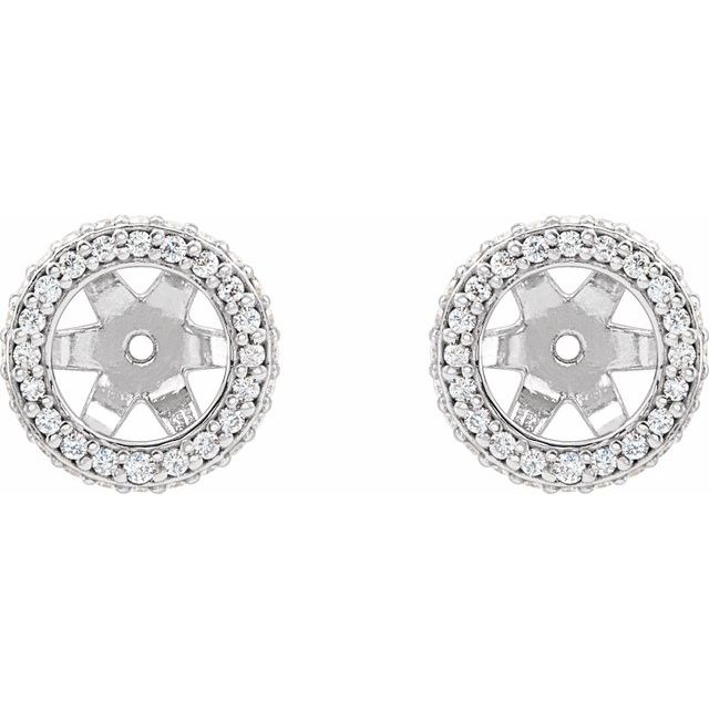 14K White 1/5 CTW Diamond Earrings Jackets with 5.5 mm ID