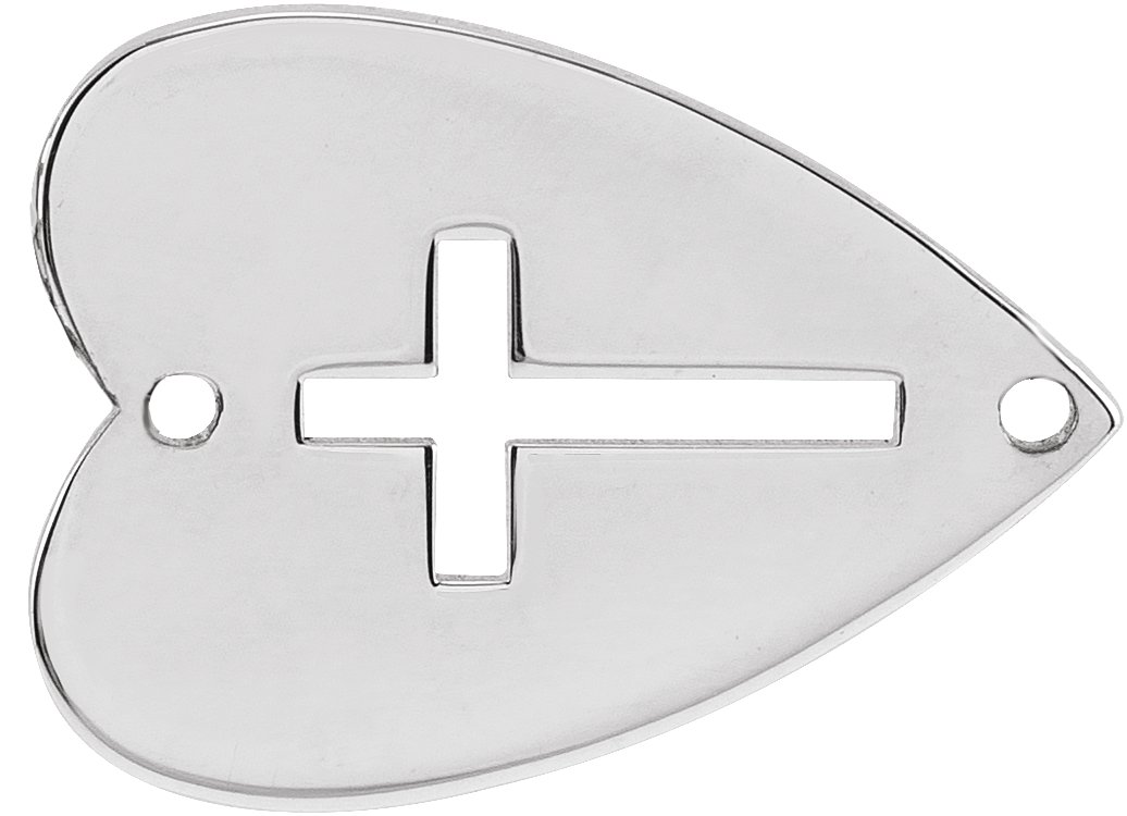 Sideways Pierced Cross Heart Necklace Center
