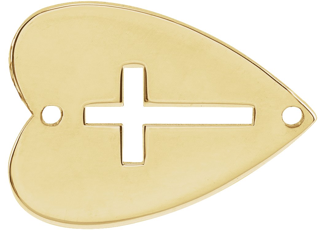 Sideways Pierced Cross Heart Necklace Center