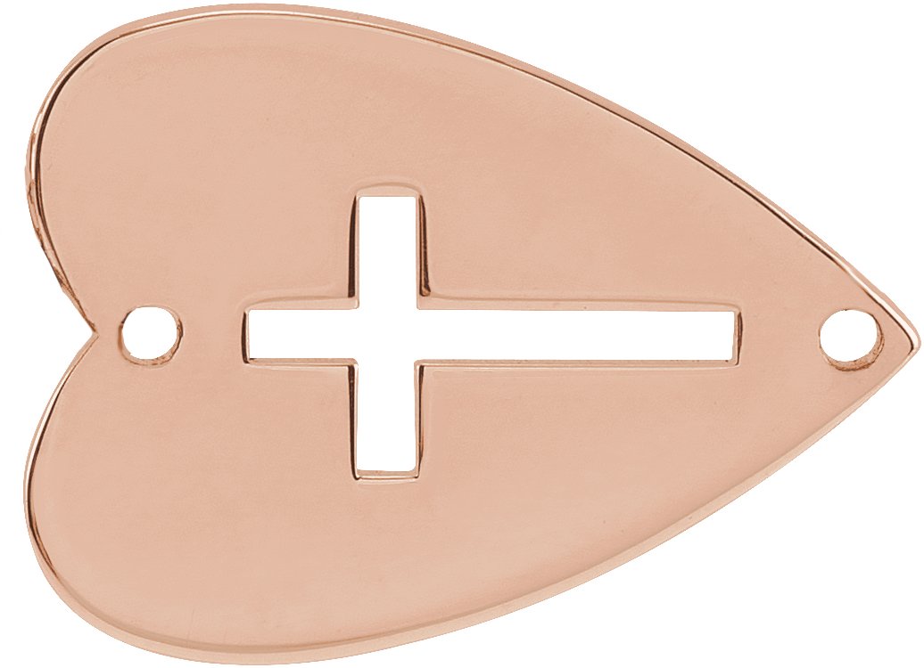 Sideways Pierced Cross Heart Necklace Center