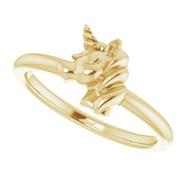 14K Yellow Youth Unicorn Ring