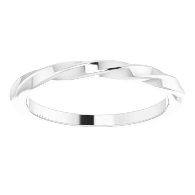 14K White Twisted Stackable Ring