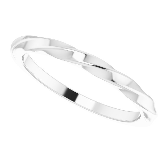 14K White Twisted Stackable Ring