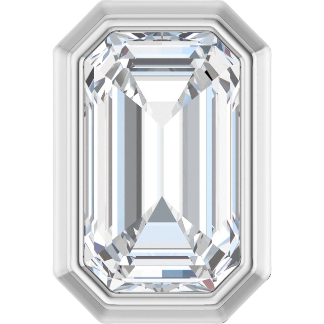 14K White 1/4 CT Natural Diamond Solitaire Bezel-Set Slide Pendant
