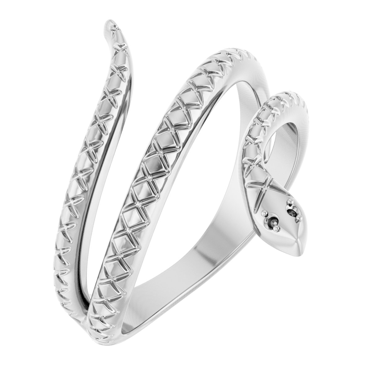 18K Palladium White 1 mm Round Snake Ring Mounting