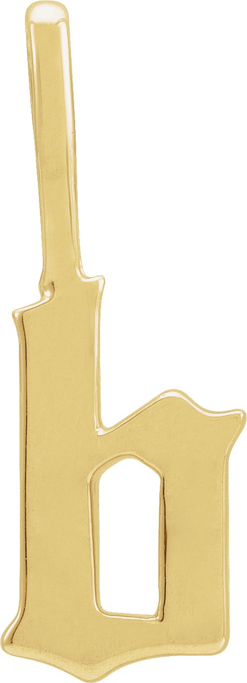 14K Yellow Gothic Initial B Charm/Pendant