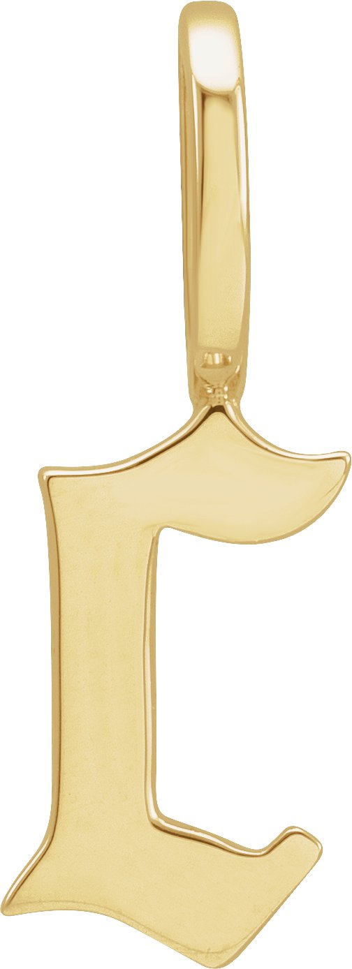 14K Yellow Gothic Initial C Charm or Pendant Ref 18484353