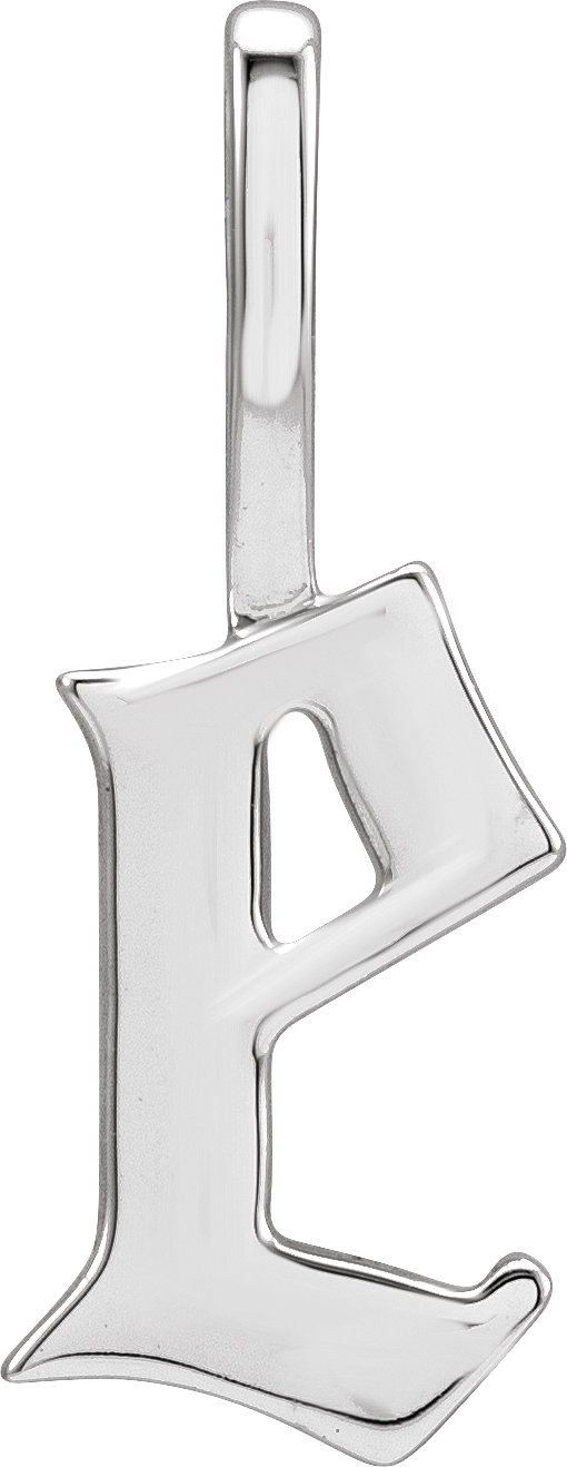 14K White Gothic Initial E Charm/Pendant