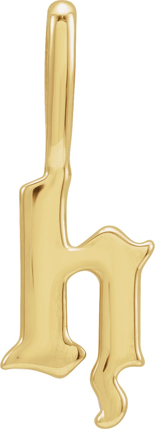 14K Yellow Gothic Initial H Charm/Pendant