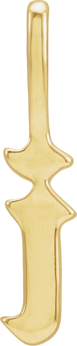 14K Yellow Gothic Initial I Charm or Pendant Ref 18484371