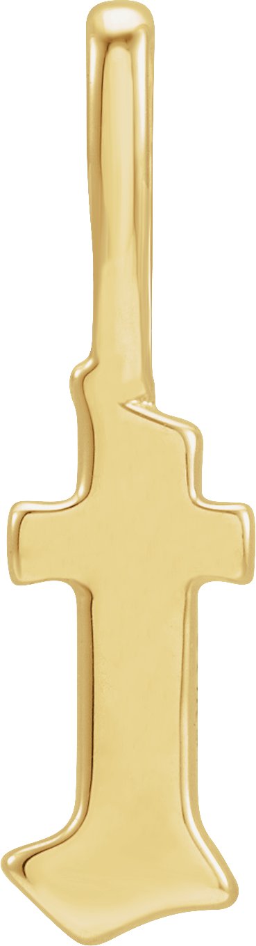 14K Yellow Gothic Initial T Charm/Pendant