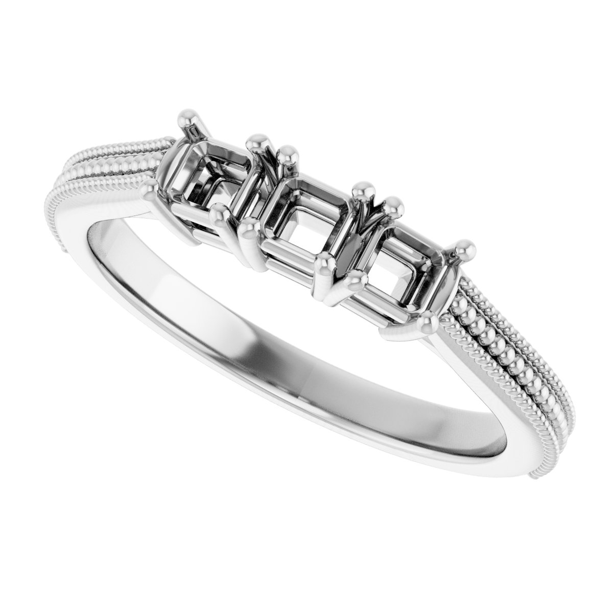 6x4 mm Emerald Anniversary Band Mounting view 5