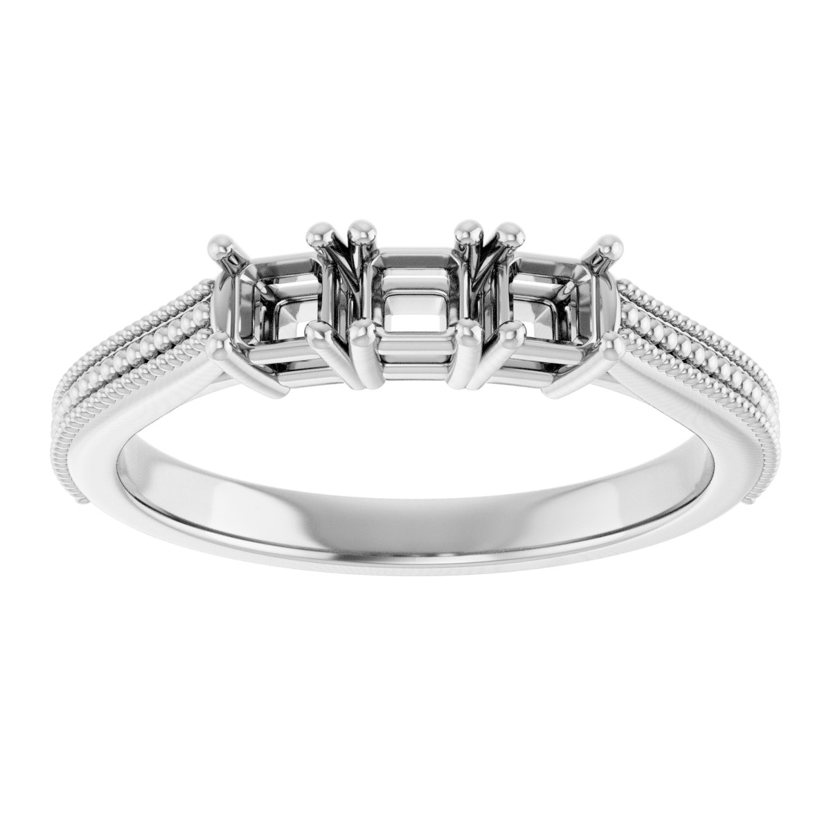 6x4 mm Emerald Anniversary Band Mounting view 3