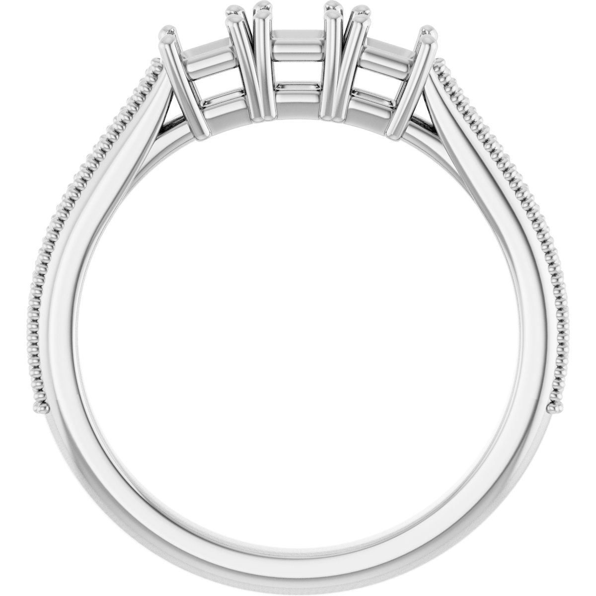 6x4 mm Emerald Anniversary Band Mounting view 2
