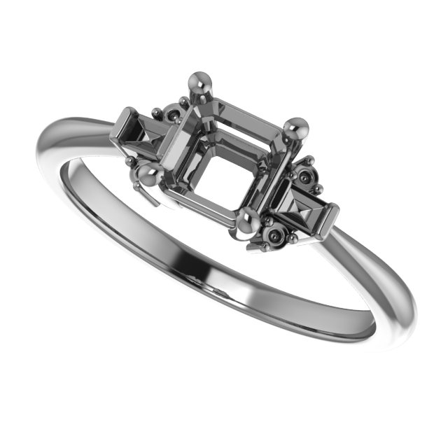 11x9 mm Emerald Engagement Ring Mounting view 5
