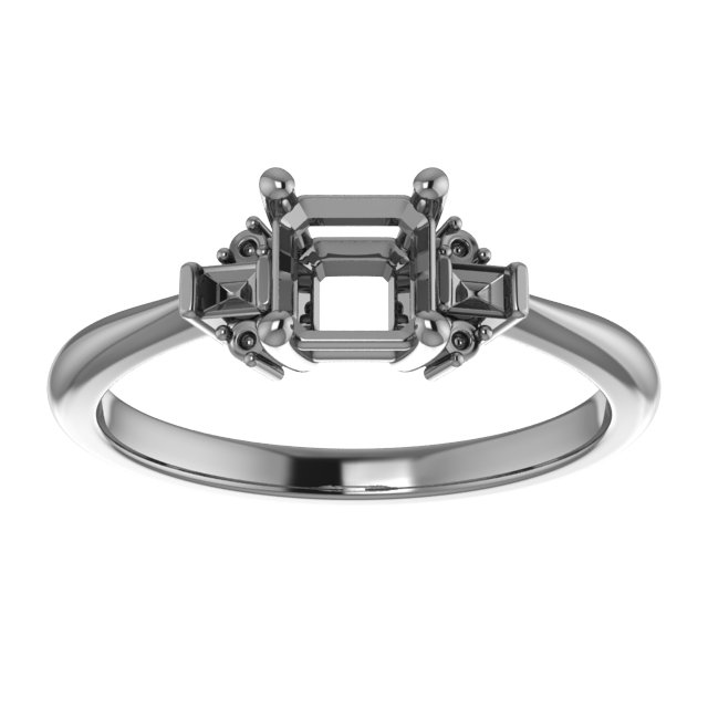 11x9 mm Emerald Engagement Ring Mounting view 3